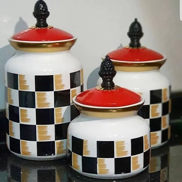 Porselen Damalı Kavanoz Seti