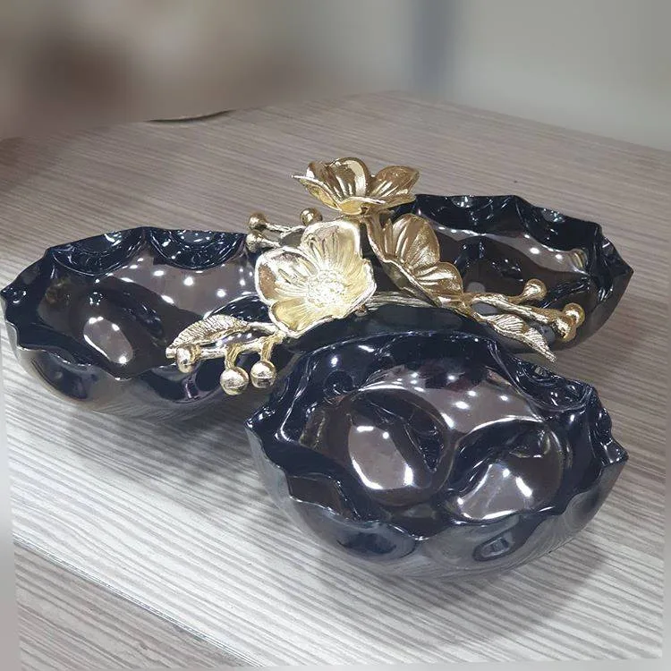 Dekoratif Pirinç Çerezlik Siyah