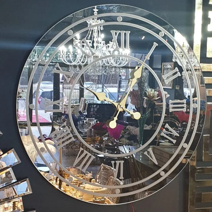 Aynalı Ledli Saat 60 cm