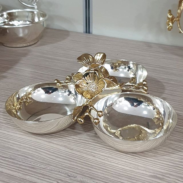 Dekoratif Pirinç Çerezlik Gümüş