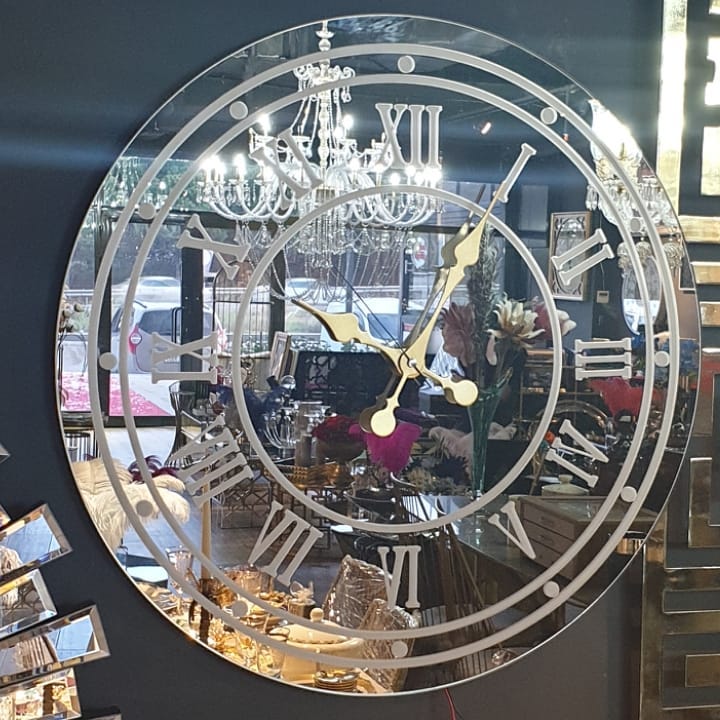 Aynalı Ledli Saat 60 cm