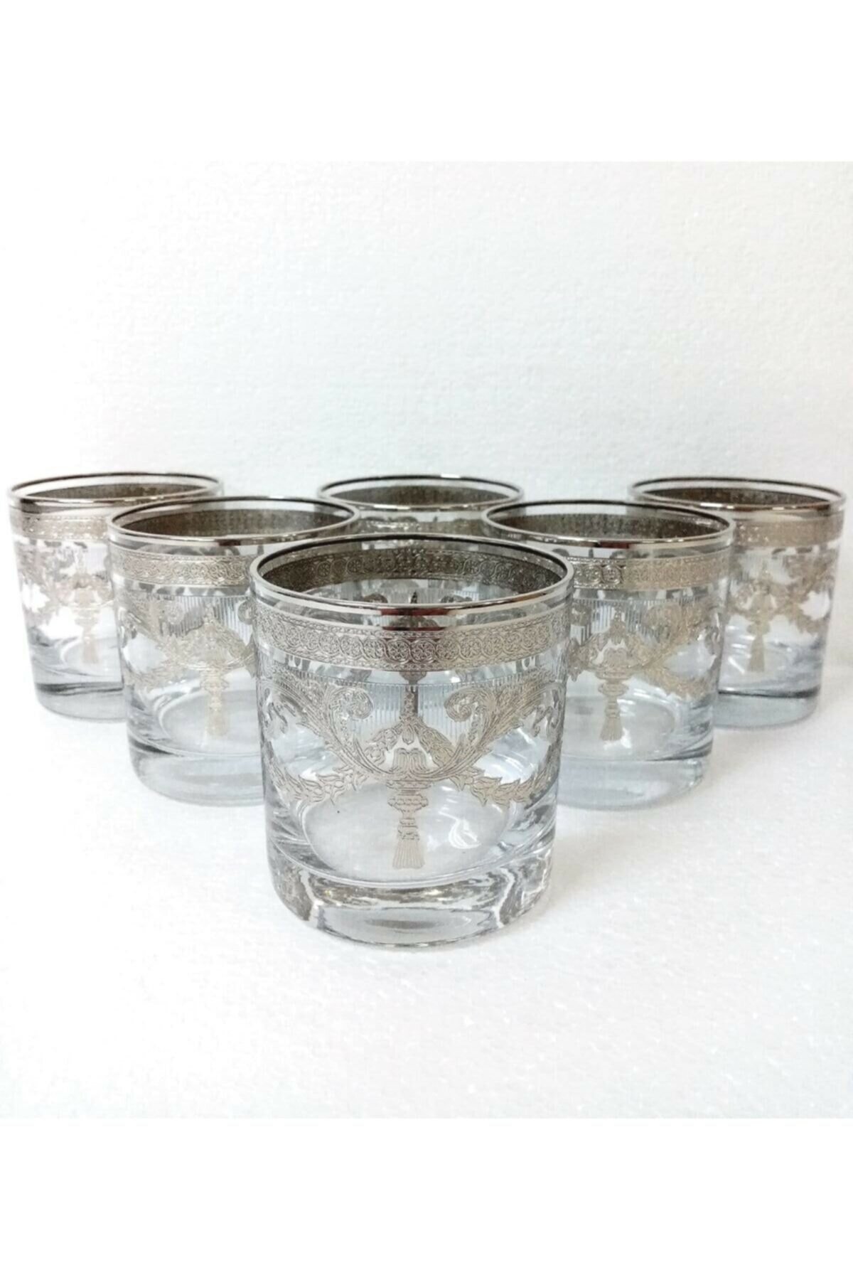 Alegro Viski Bardak Platin Gümüş Yaldız 6’lı Alegro Viski Bardak Platin Gümüş Yaldız 6’lı